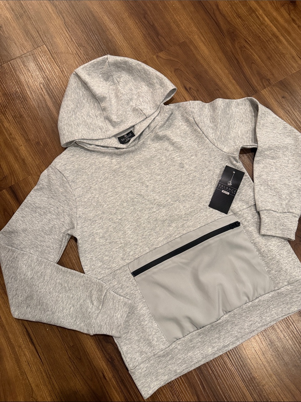NWT Stitch Fix Balance Collection Heather Gray Boys S (8) Hoodie w/ Front Pocket